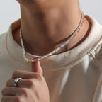 6mm Moissanite Square and Round Mixed Inlaid Tennis Chain