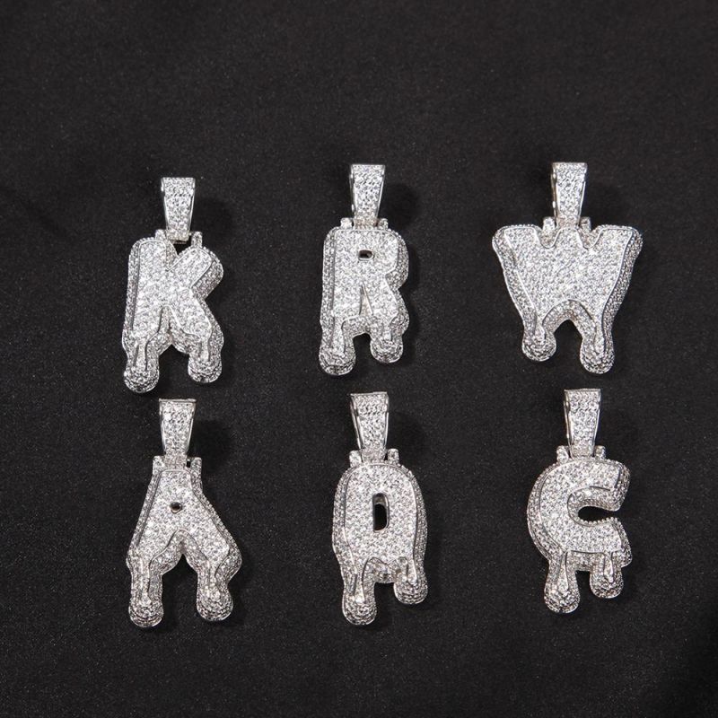 Custom Iced Drip Letters Name Moissanite Pendant
