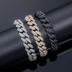 12mm Moissanite Micro Paved Cuban Bracelet