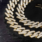 Women's Iced 14mm Miami Cuban Chain with Box Clasp in Gold