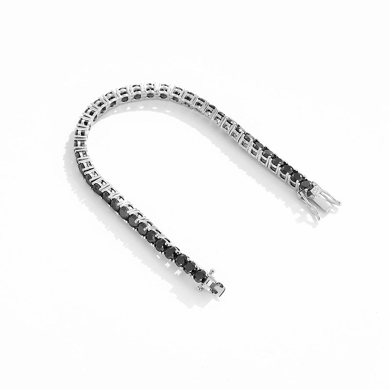 Street Style | "Black Ring" 925S Black Moissanite Bracelet