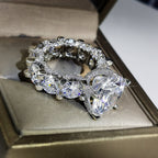 1.8 Ct Moissanite Round Cut 5-Claw Mirco Pave Ring