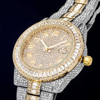 Iced Two Tone Baguette Cut Roman Numerals Men's Watch