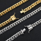 8mm Moissanite Cuban Link Chain in White Gold