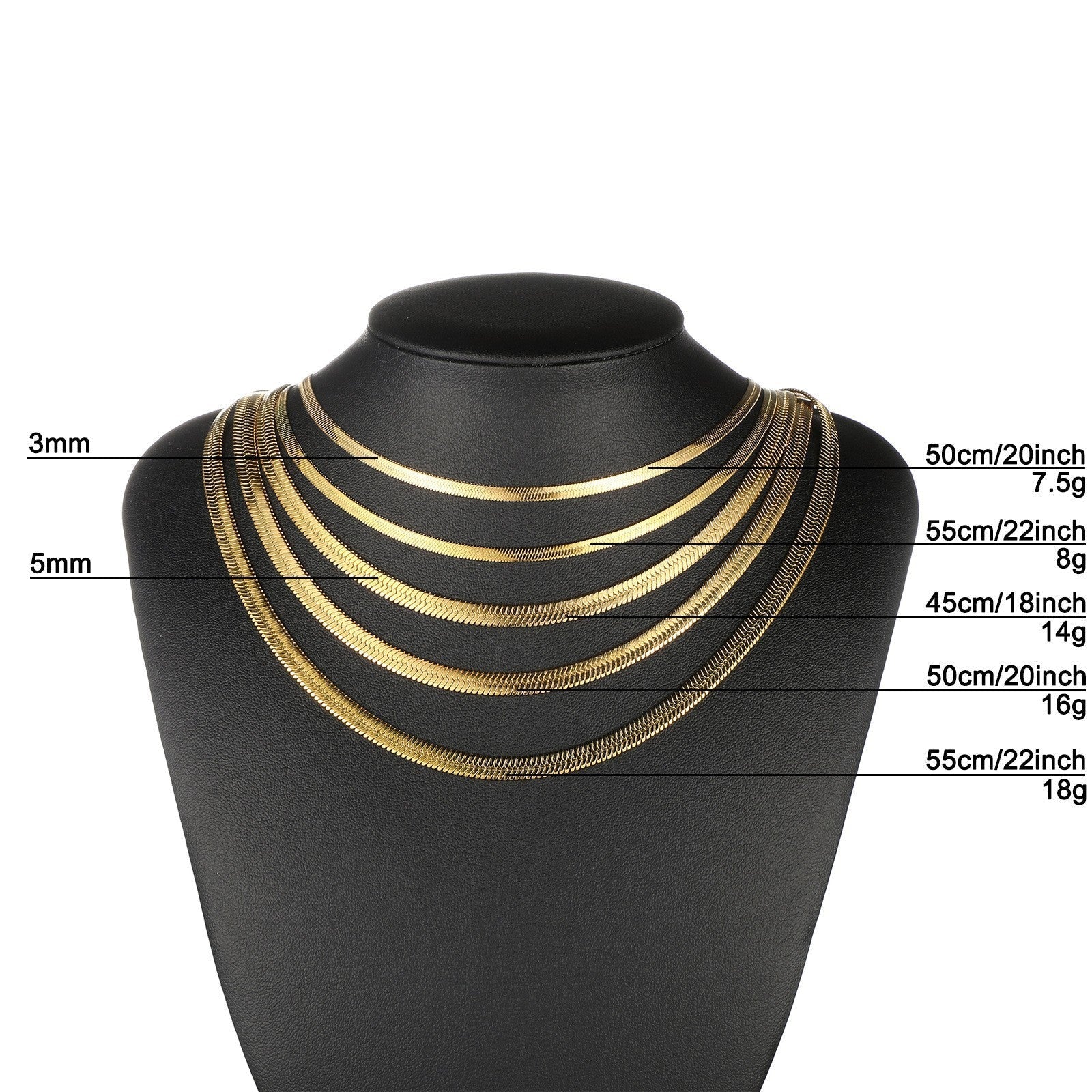 3mm-5mm snake bone blade chain