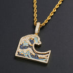Colorful Gem Sea Wave Moissanite Pendant