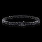 5mm Black Moissanite Tennis Bracelet in Black Gold