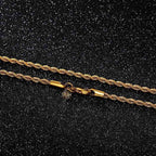 3mm 18K Gold Finish Rope Chain