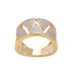 Moissanite Triangle W Geometric Ring