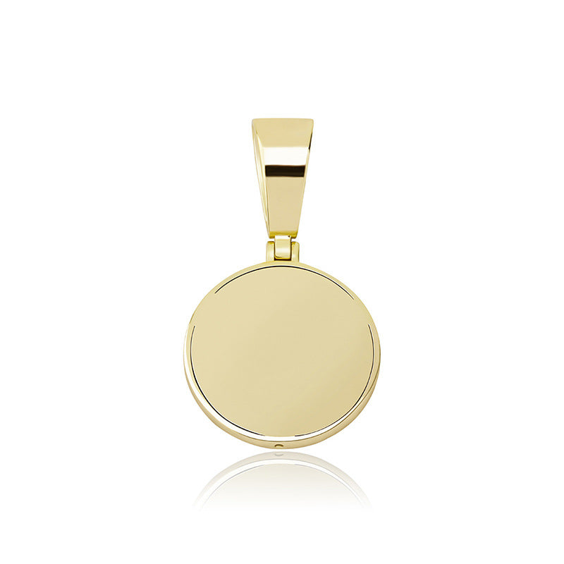 Ice Circle Cut Compass Compass Moissanite Pendant