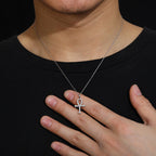 S925 Moissanite Ankh Cross Necklace
