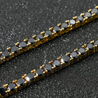 4mm Black Tennis Chain - 925 Silver Plated