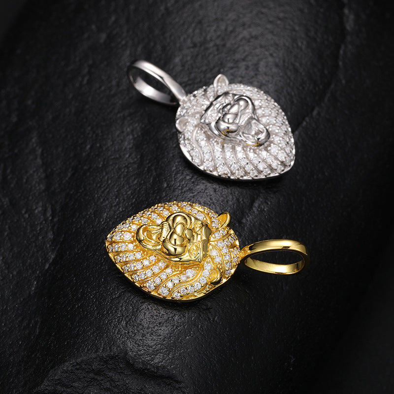 Zircon Lion Head Pendant Necklace