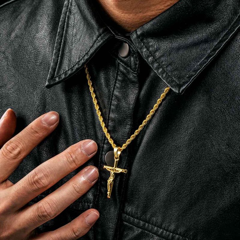 Crucifix Cross Pendant in Gold