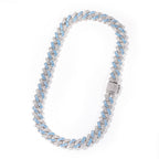 13mm Two-Tone Gemstone Cuban Chain
