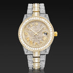 Iced Two Tone Baguette Cut Roman Numerals Men's Watch