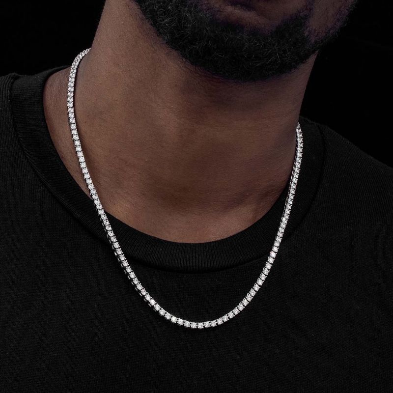 5mm Moissanite Fight Tooth and Claw Tennis Chain+3mm Moissanite Tennis Chain Set