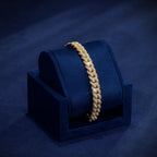 8mm Moissanite Cuban Link Bracelet in Yellow Gold