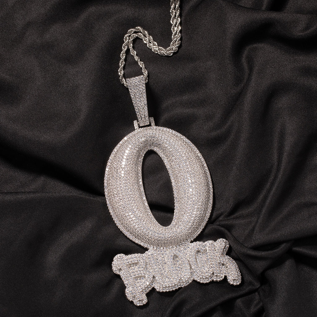 [Dazzling Brilliance · Luxury Customization] Letter Q Pendant Necklace — Fully Pavé-Set with Zirconia