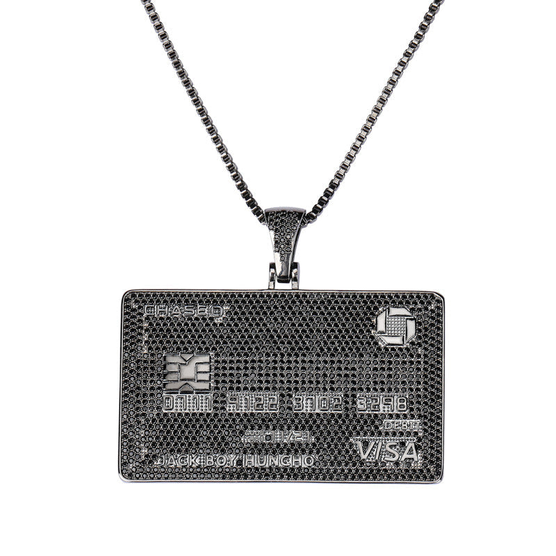 Ice VISA Card Gold Card Black Card Zircon Moissanite Pendant