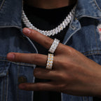 10mm 925S Two Row Eternity Band Ring