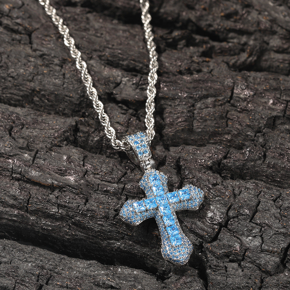 VVSBOX New Multicolor Cross Moissanite Pendant