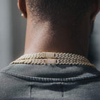 12mm Miami Moissanite Diamond  Cuban Chain - Gold