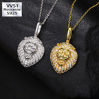 Zircon Lion Head Pendant Necklace