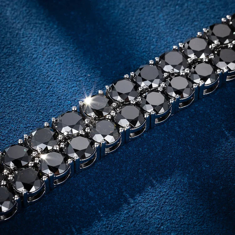 4mm Black Tennis Chain - 925 Silver Plated