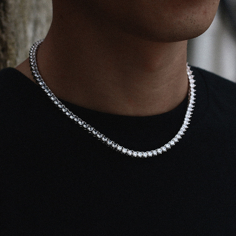 4mm S925 Three Prong Moissanite Tennis Chain