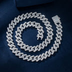8/10mm VVS1 Moissanite Prong Cuban Chain in S925 Silver