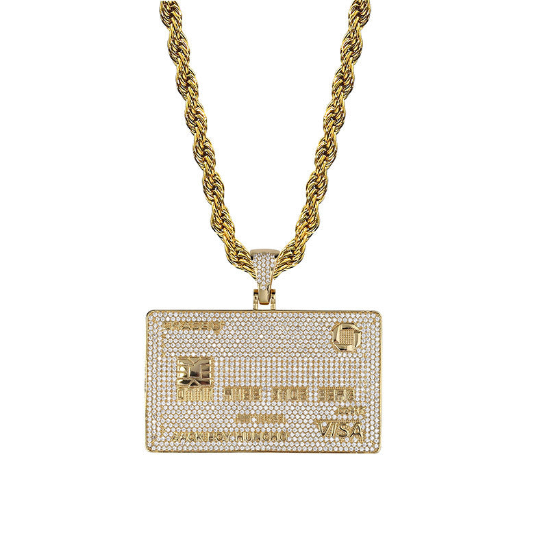 Ice VISA Card Gold Card Black Card Zircon Moissanite Pendant