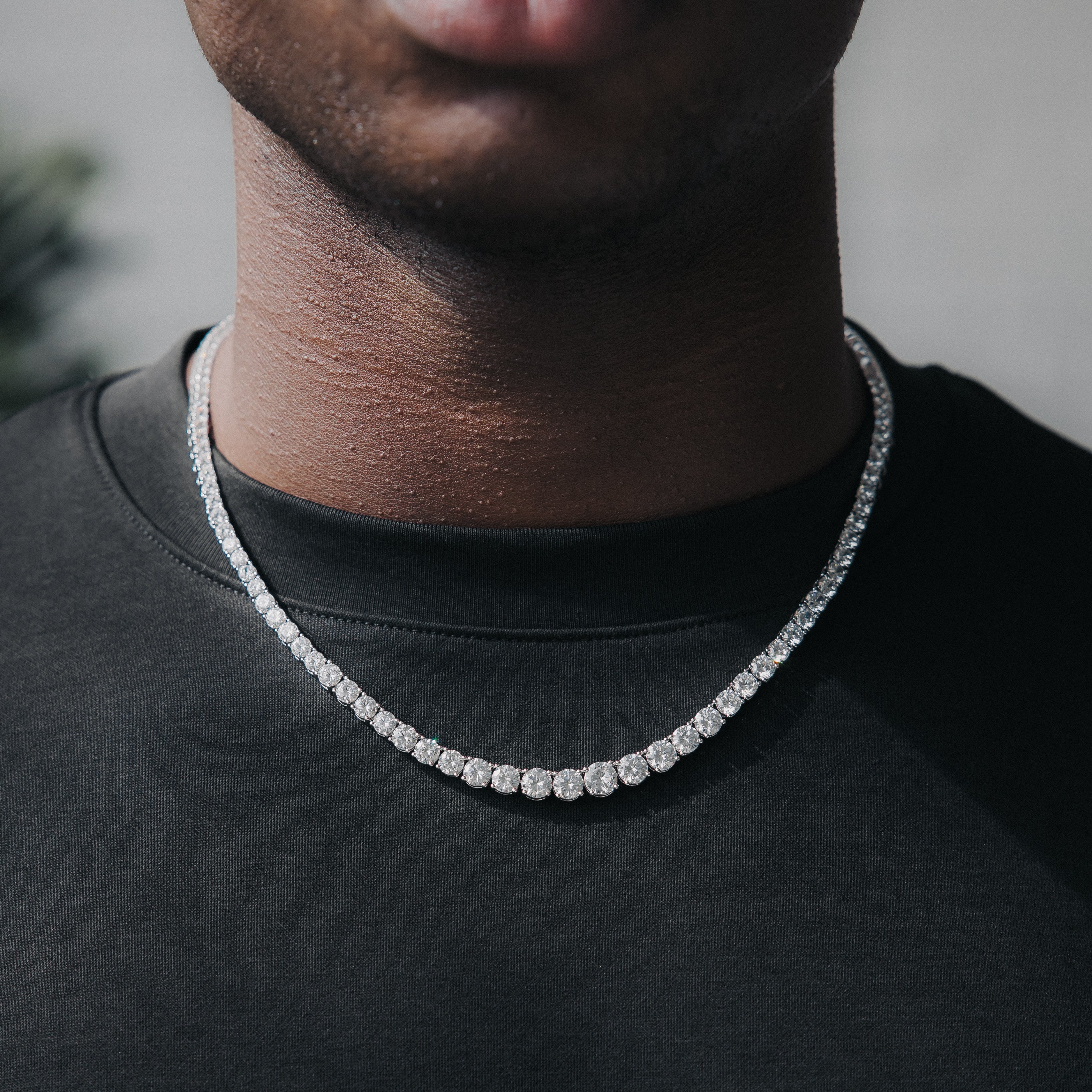 6mm 5A CZ Tennis Chain - 14k White Gold Plated