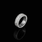 Triple Row Baguette & Pave Moissanite Ring For Men