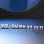 3-Prong Heart-shape Moissanite Earrings