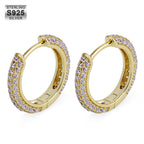 15mm S925 Moissanite Round Hoop Mens Earrings
