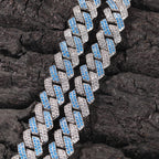 13mm Two-Tone Gemstone Cuban Chain