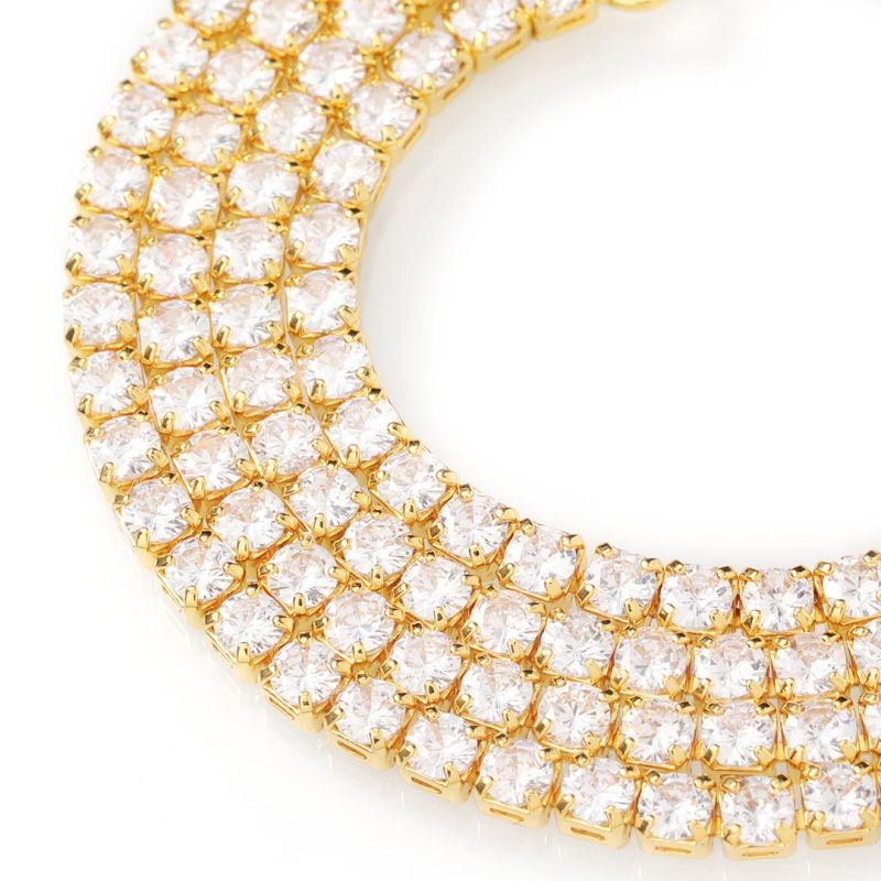 Iced 3mm Crystal Tennis Chain in Gold