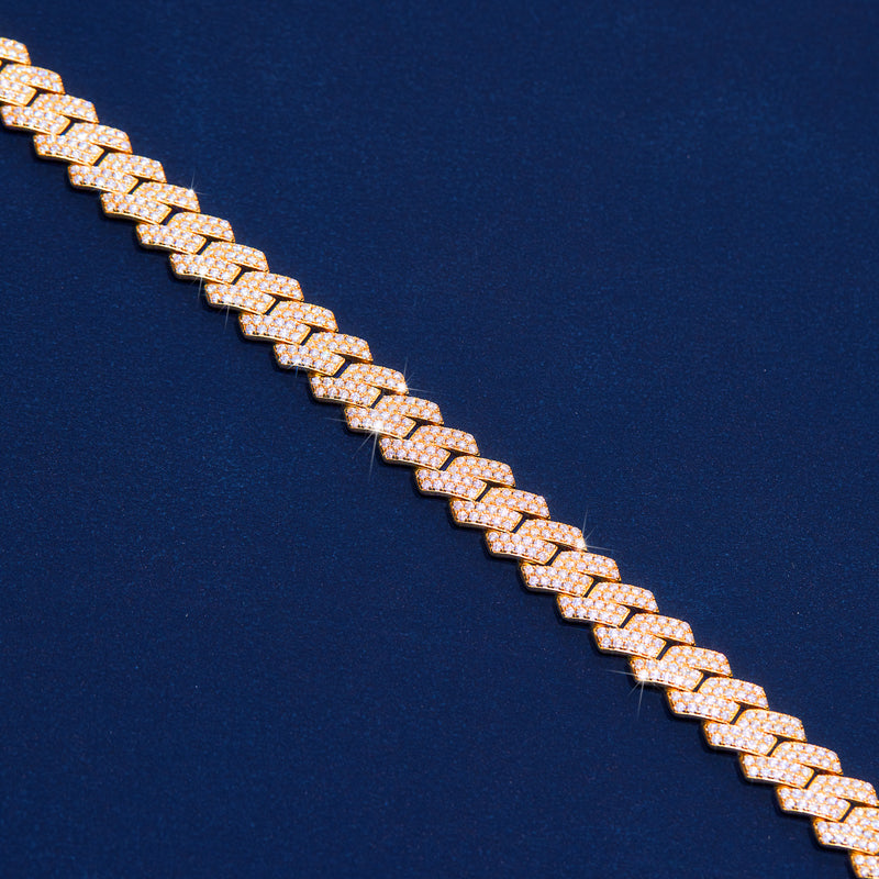 10MM Moissanite Diamond Prong Cuban Chain