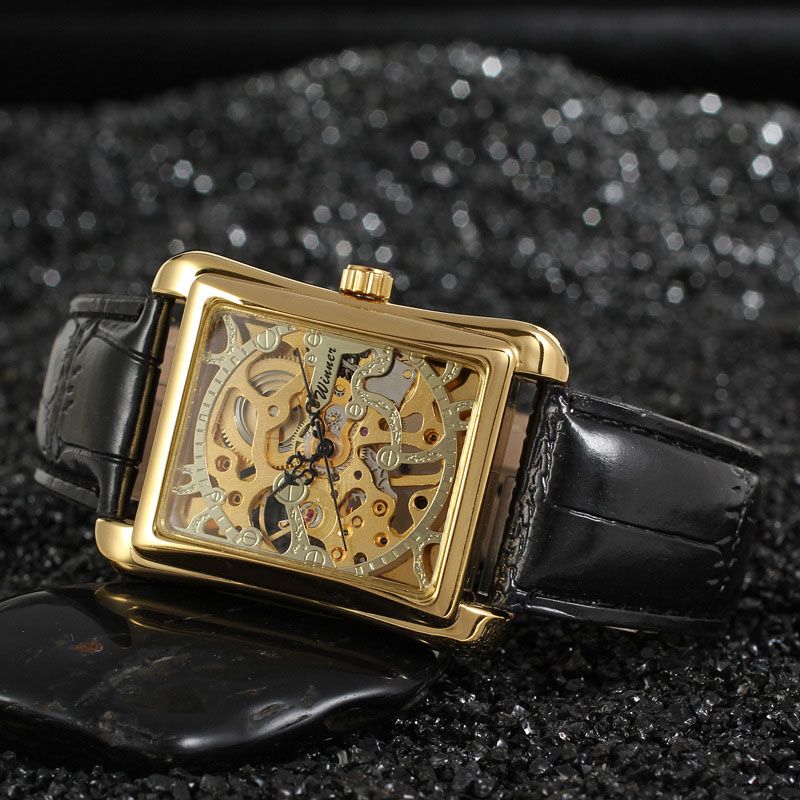 Skeleton Tonneau Mechanical Watch - Hand-Wind Movement