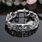 Vintage Cross Totem Stainless Steel Cuban Bracelet