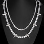 5mm Moissanite Fight Tooth and Claw Tennis Chain+3mm Moissanite Tennis Chain Set