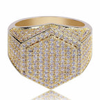19mm Moissanite Hexagon Hip Hop Ring