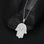 S925 Moissanite Hand of Fatima Pendant