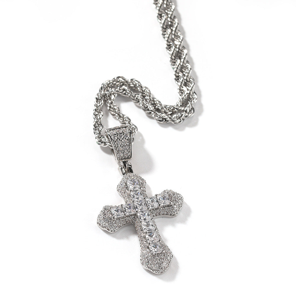 VVSBOX New Multicolor Cross Moissanite Pendant