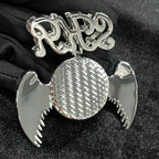 Moissanite SKR HipHop can be Customized Photo Wings Round Pendant