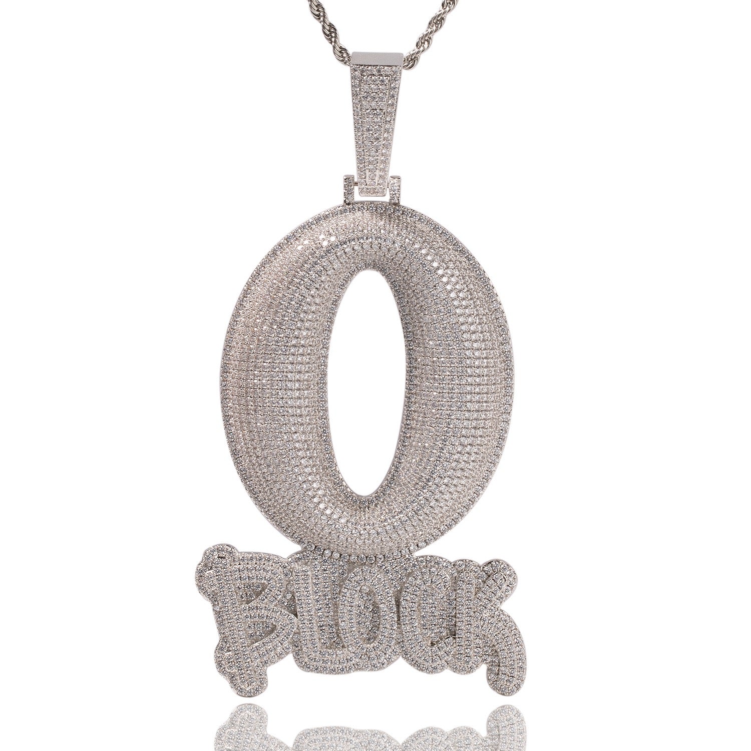 [Dazzling Brilliance · Luxury Customization] Letter Q Pendant Necklace — Fully Pavé-Set with Zirconia