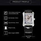 Skeleton Tonneau Mechanical Watch - Hand-Wind Movement