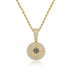 Ice Circle Cut Compass Compass Moissanite Pendant