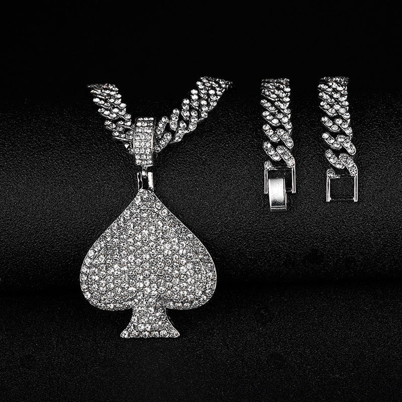 Spade Moissanite Diamond Pendant